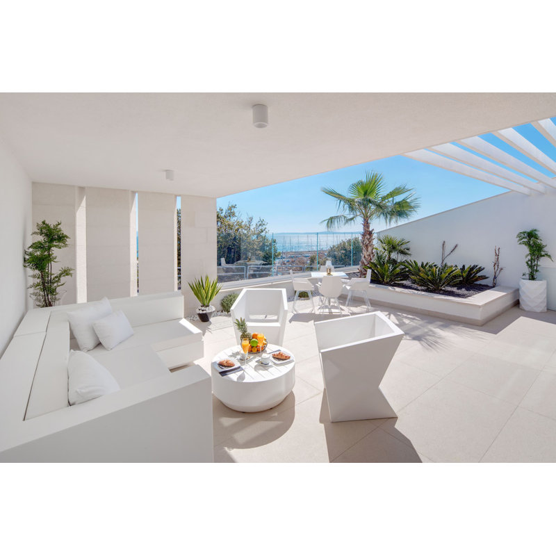 Faz Anthracite Modern Outdoor Dining Armchair with Cushion