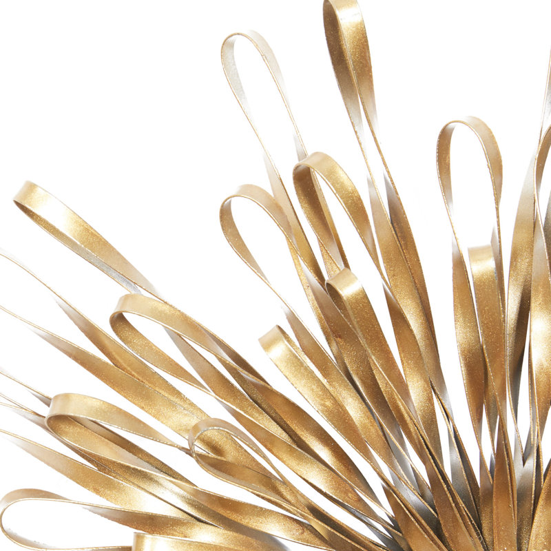 Gold Sunburst Round Metal Wall Mirror Set