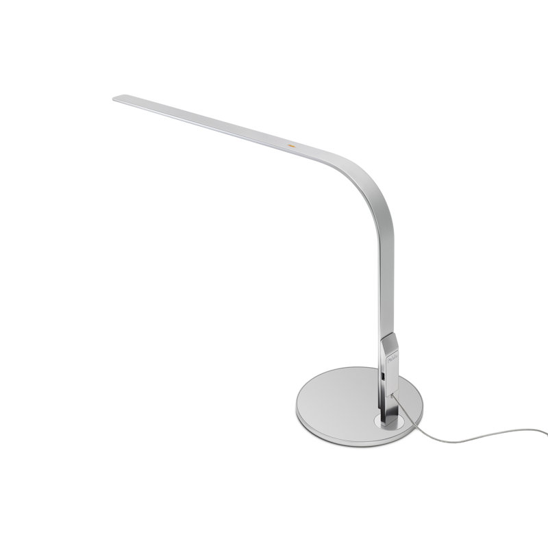 Slim Silver and Aluminum LED Desk Lamp with USB Charging
