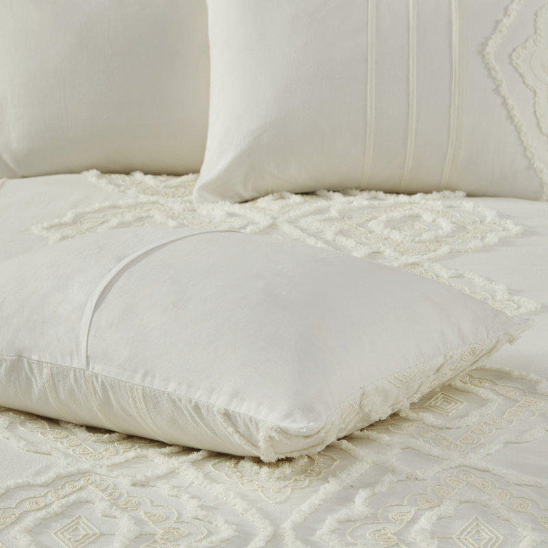 King White Cotton Reversible Comforter Set
