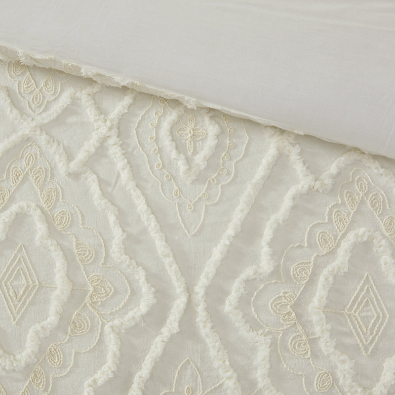 King White Cotton Reversible Comforter Set