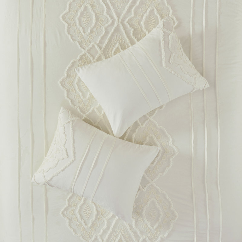 King White Cotton Reversible Comforter Set
