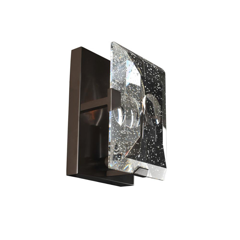Giada Dark Bronze Dimmable Wall Sconce with Crystal Panels