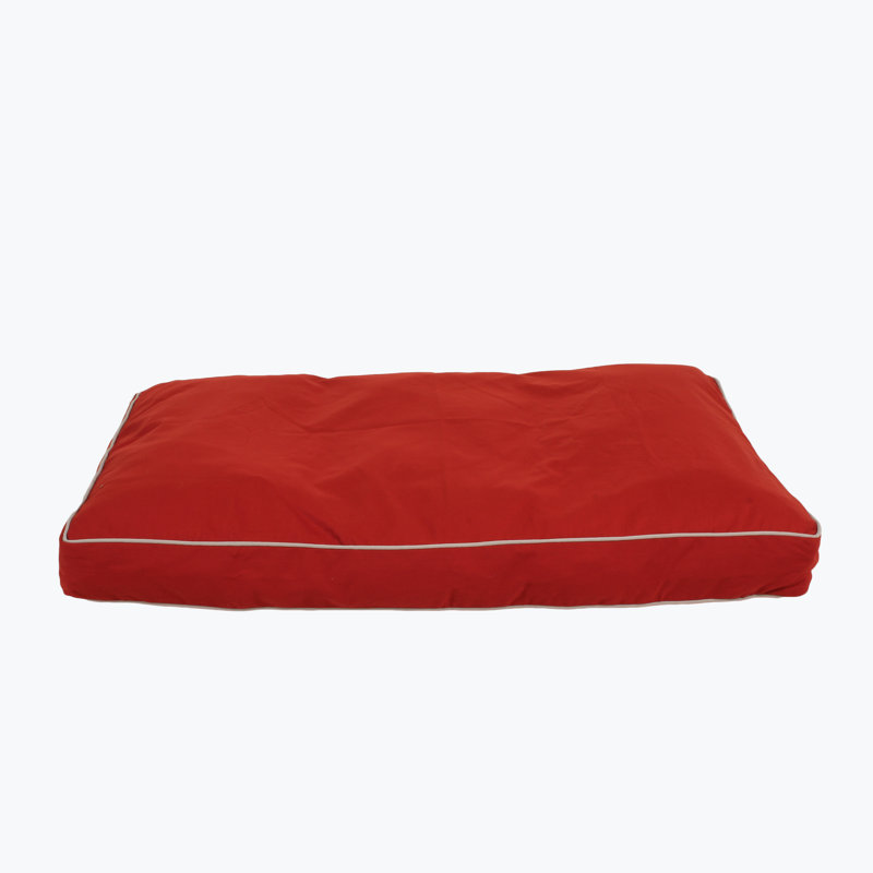 Medium Barn Red and Khaki Cord Memory Foam Pet Bed