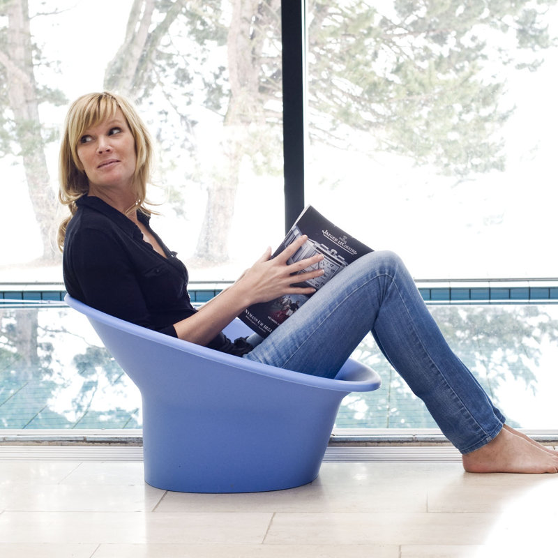 Eco-Friendly Teen Papasan Chair with Water-Resistant Round Base in Green