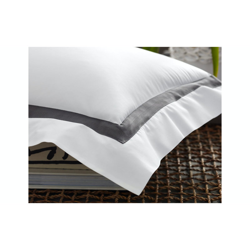 Charcoal Border Cotton Standard Sham