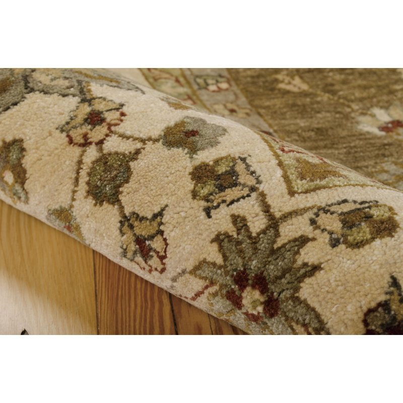 Chocolate Hand-Knotted Wool Persian Runner Rug
