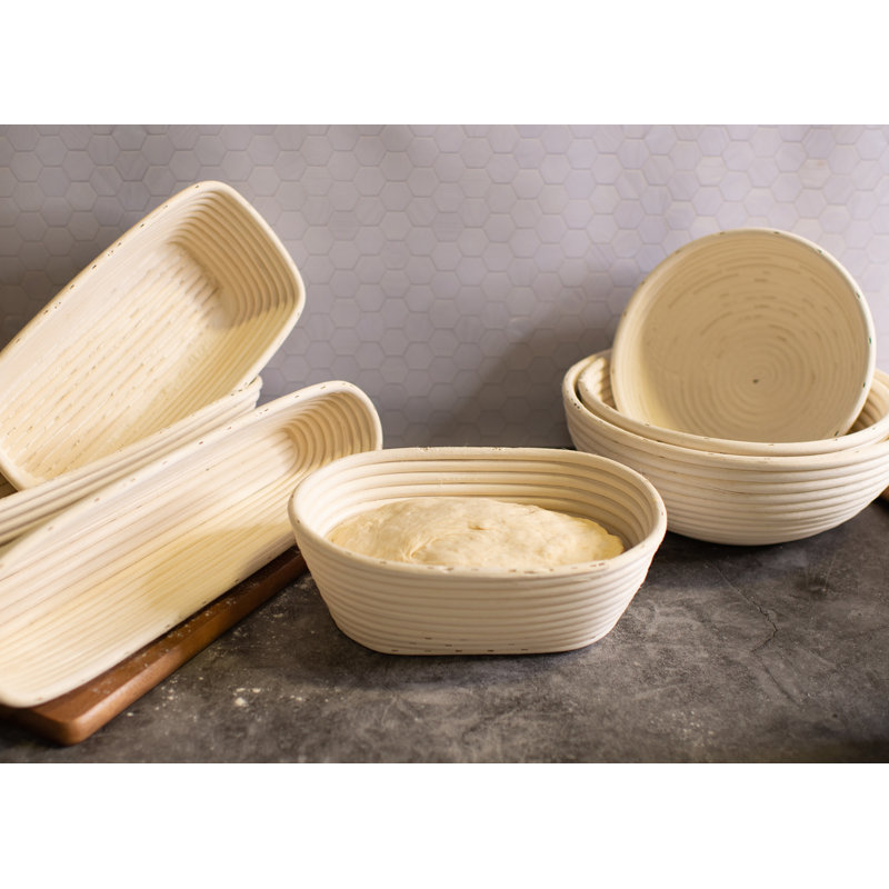 Natural Rattan Oval Bread Proofing and Serving Basket 13"