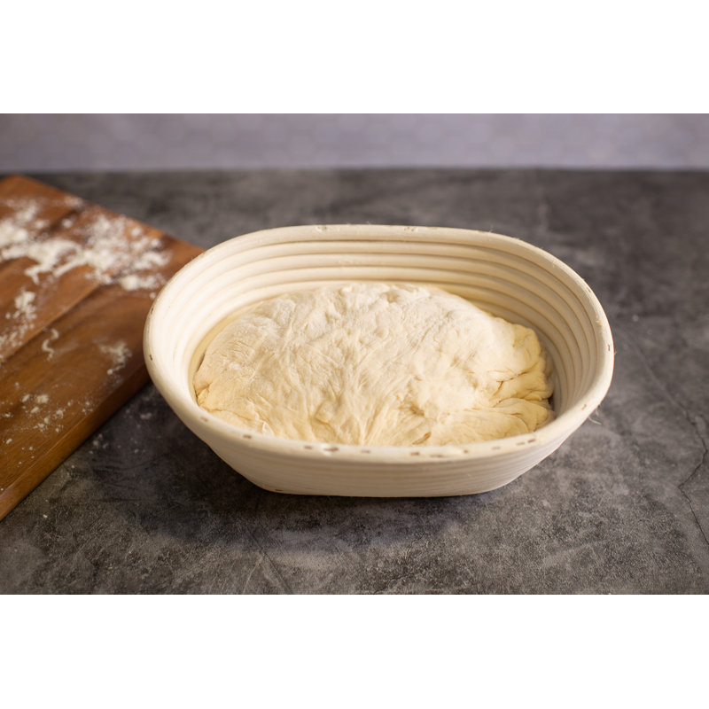 Natural Rattan Oval Bread Proofing and Serving Basket 13"
