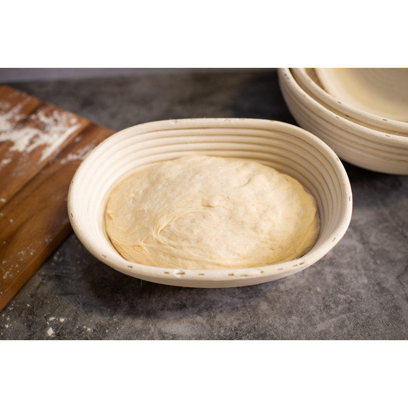 Natural Rattan Oval Bread Proofing and Serving Basket 13"