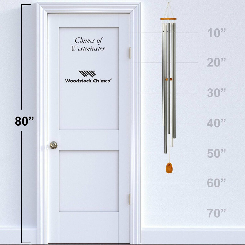Westminster Chimes of Celebration 57'' Silver Aluminum Wind Chime