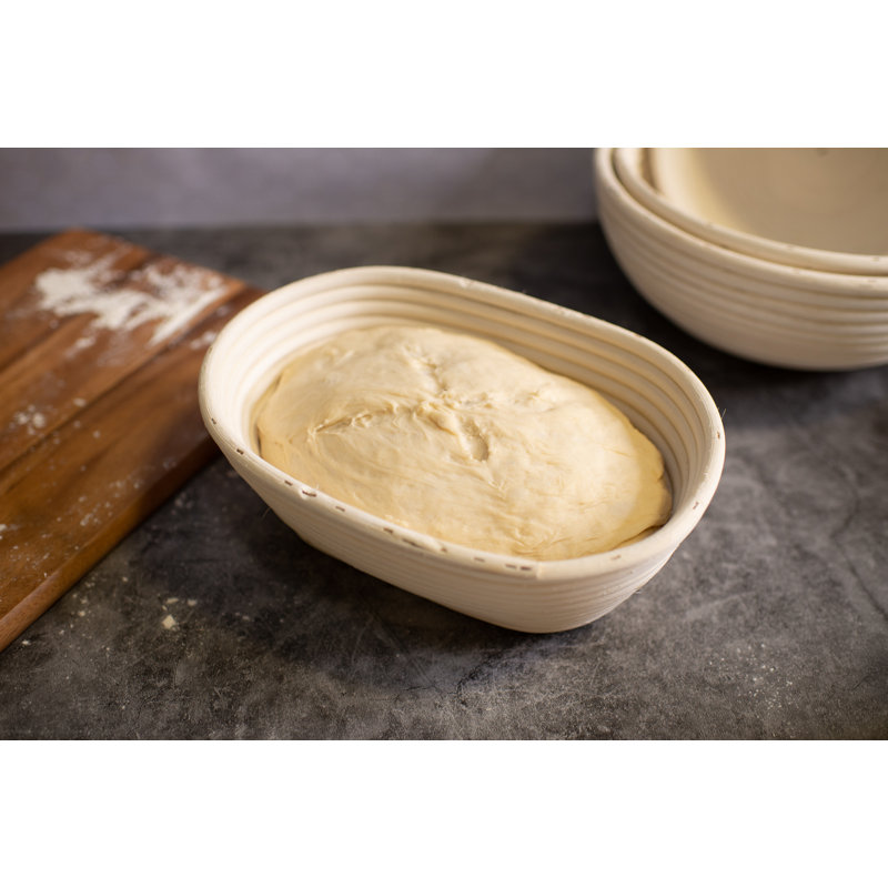 Natural Rattan Oval Bread Proofing and Serving Basket 13"