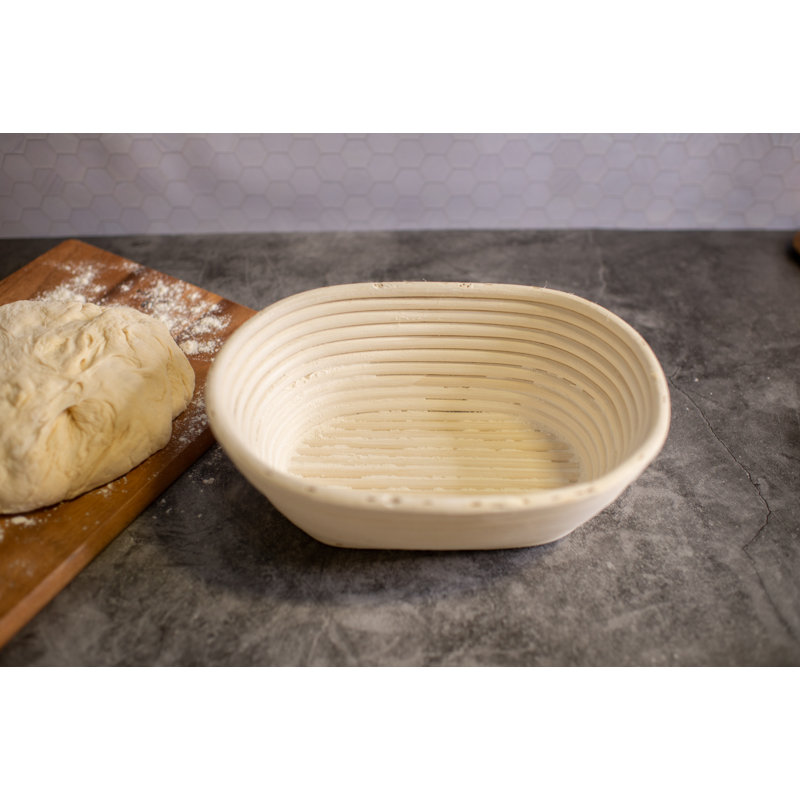Natural Rattan Oval Bread Proofing and Serving Basket 13"