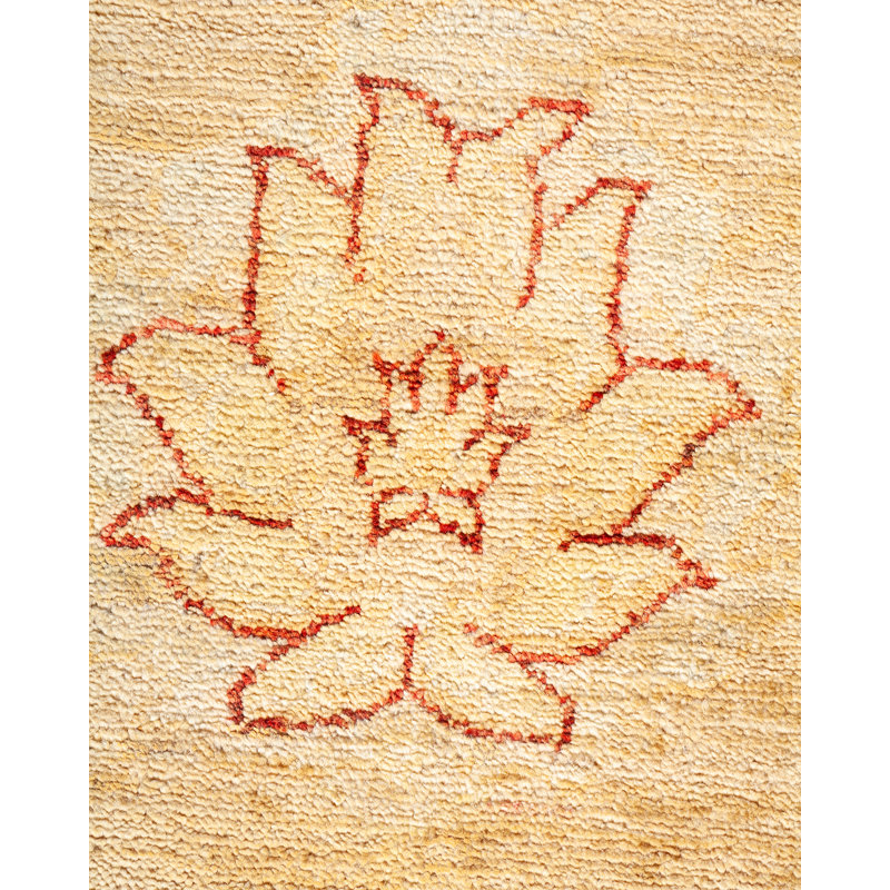 Elegant Ivory Hand-Knotted Wool Area Rug 8' x 10'
