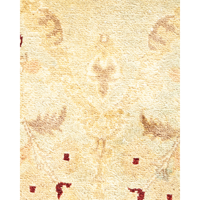 Hand-Knotted Light Blue Floral Wool Area Rug 5'10" x 9'1"