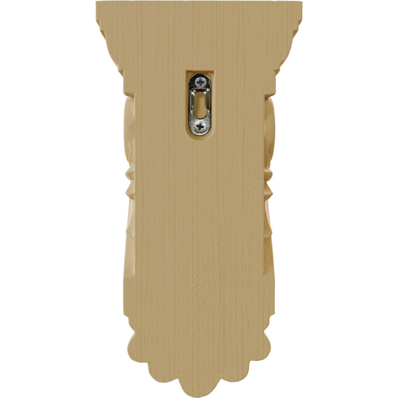 Alder Wood Thin Flowing Acanthus Decorative Corbel, 9.75"H