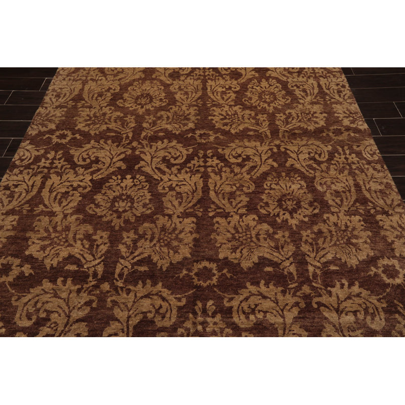 Satya Hand-Knotted Brown and Beige Wool Oriental Rug 6' x 9'