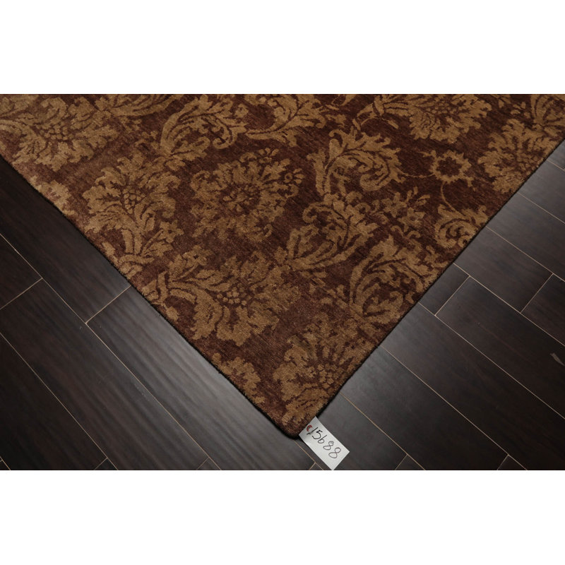 Satya Hand-Knotted Brown and Beige Wool Oriental Rug 6' x 9'