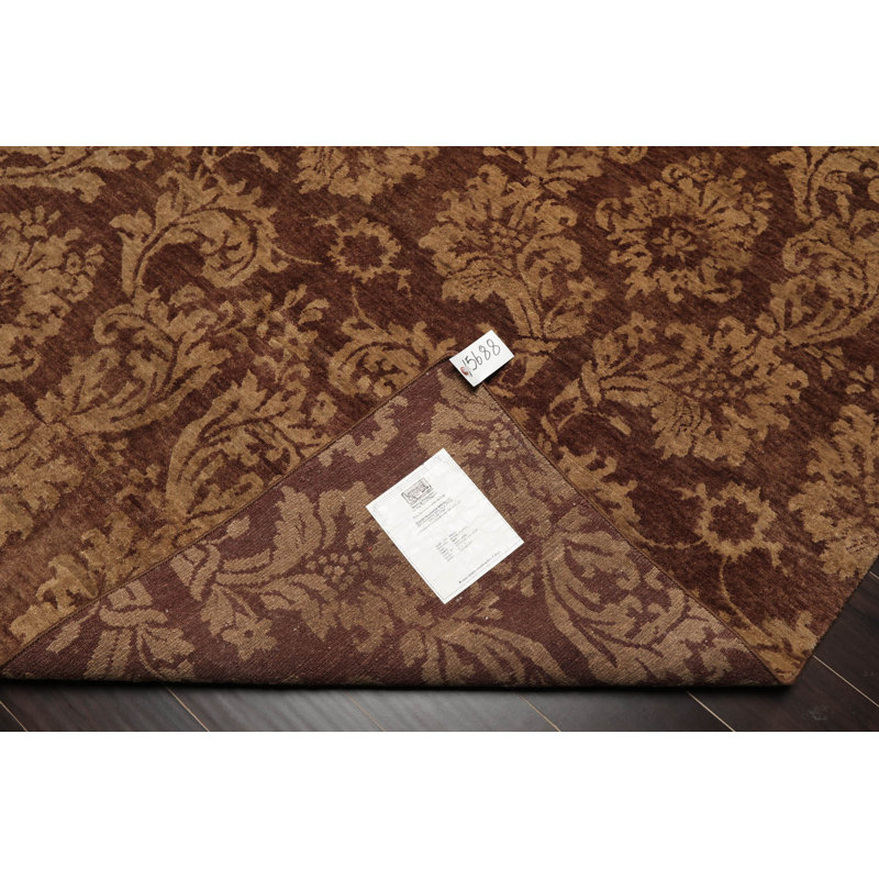 Satya Hand-Knotted Brown and Beige Wool Oriental Rug 6' x 9'