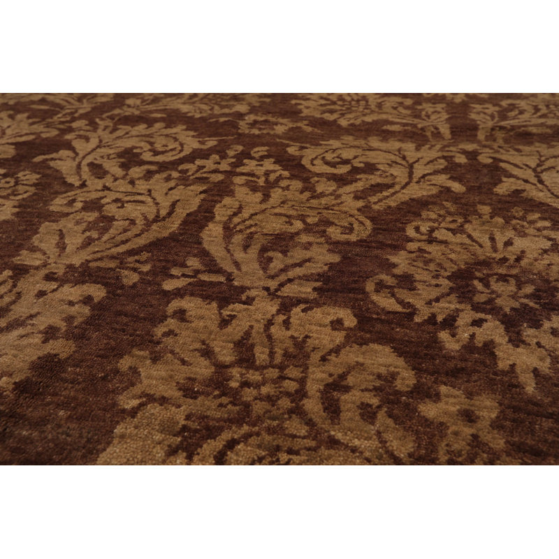 Satya Hand-Knotted Brown and Beige Wool Oriental Rug 6' x 9'
