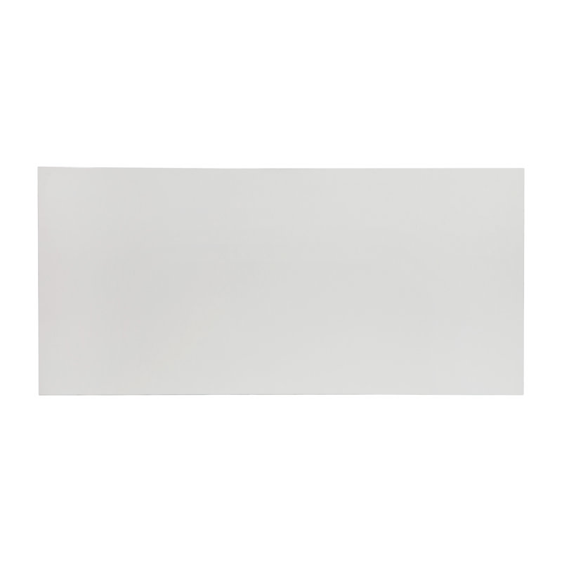 White Laminate Top Writing Desk with Walnut Frame and Drawer