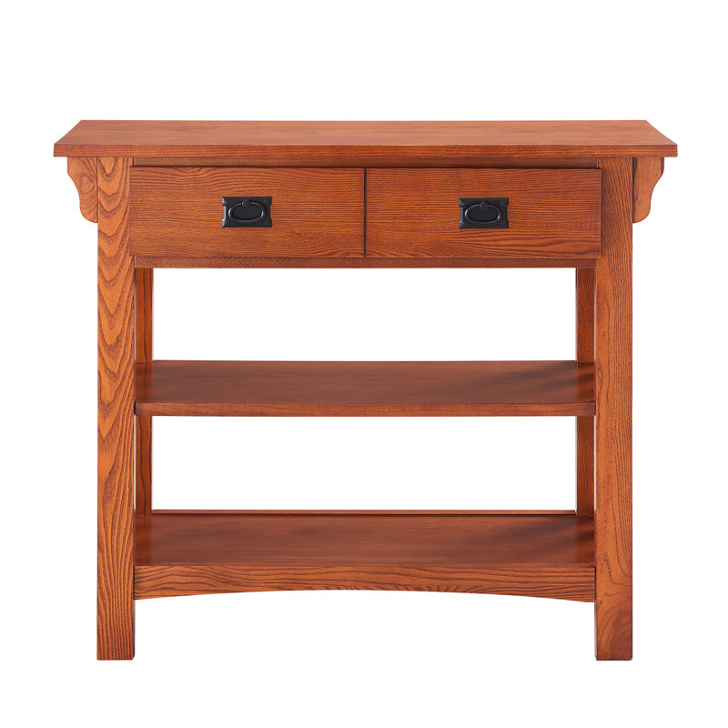 Loon Peak® Mission Solid + Manufactured Wood Bookcase in Medium Oak
