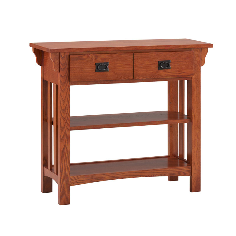 Loon Peak® Mission Solid + Manufactured Wood Bookcase in Medium Oak