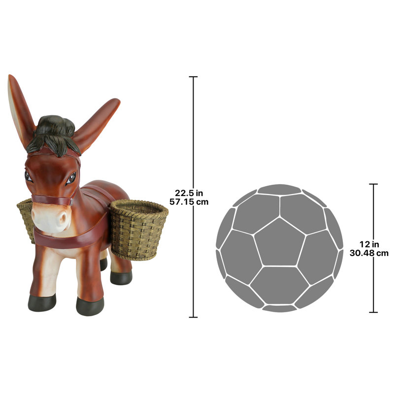 Pancho Earthy Tones Hand-Painted Donkey Resin Planter Statue