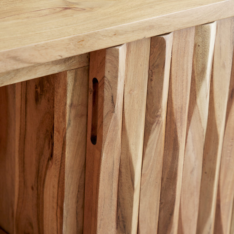 Brown Wood Adjustable Shelving Lockable Sideboard Cabinet