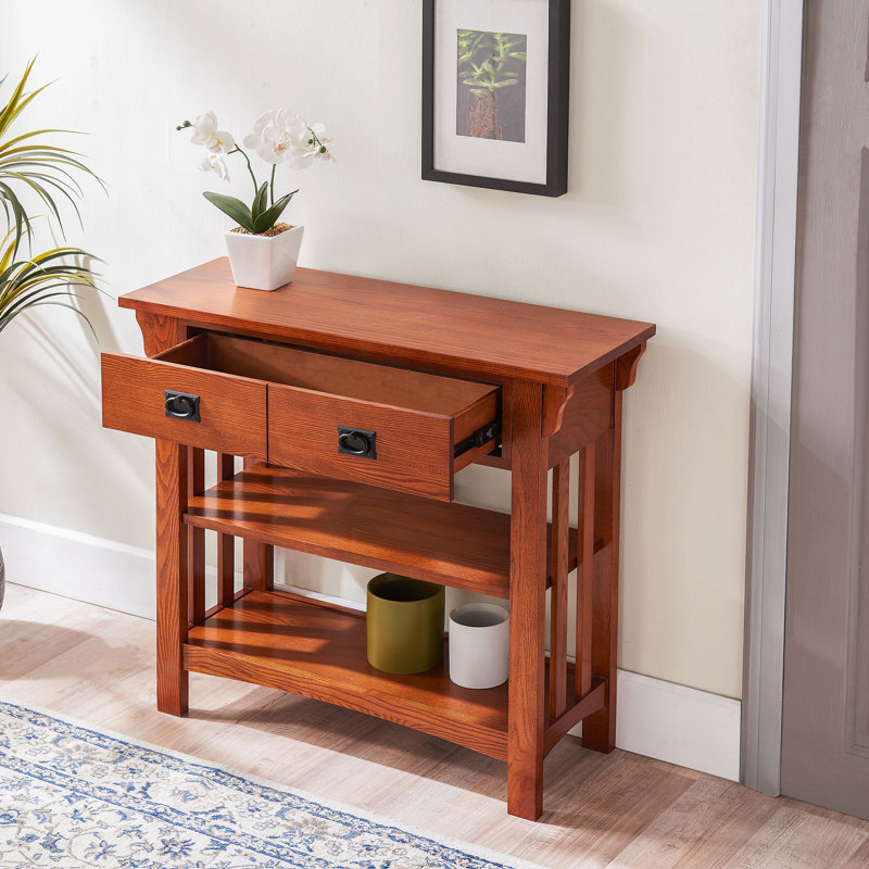 Loon Peak® Mission Solid + Manufactured Wood Bookcase in Medium Oak