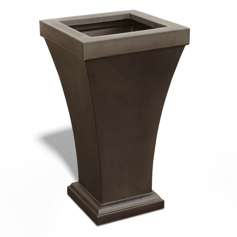 Espresso Tall Resin Planter with Water Reservoir
