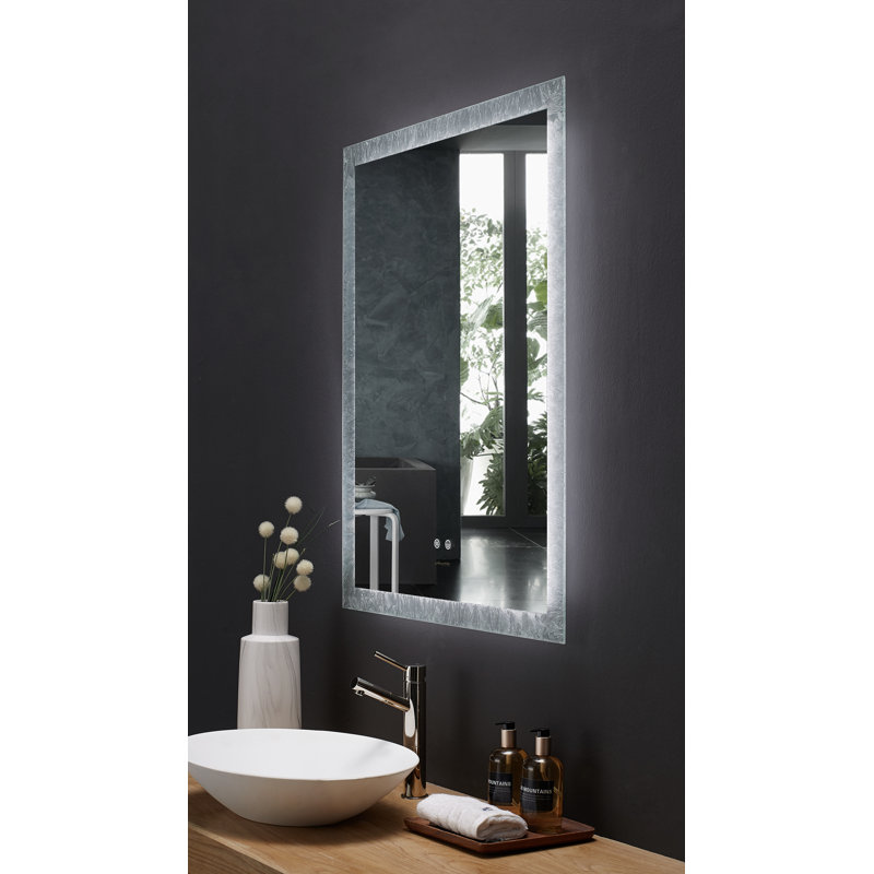 Elegance Frameless LED Vanity Mirror 24" x 40" with Dimmer and Defogger