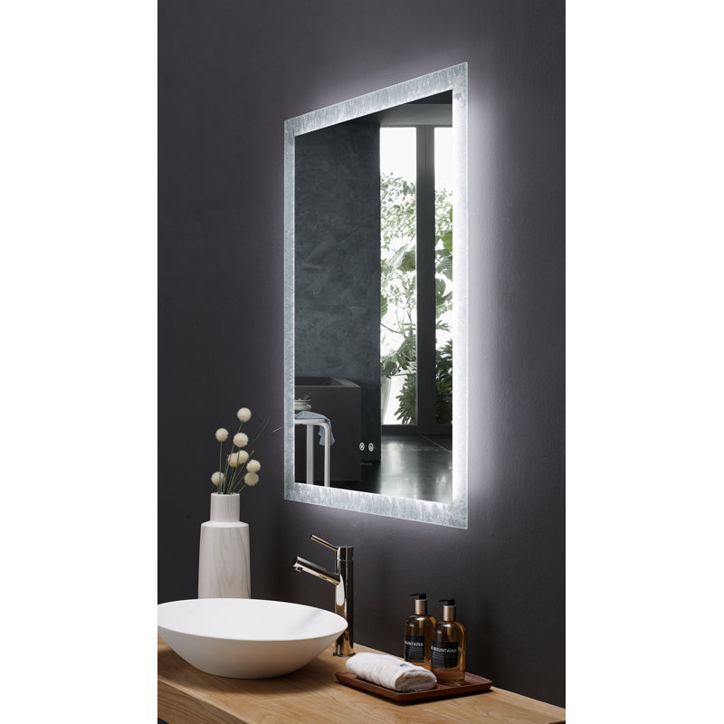 Elegance Frameless LED Vanity Mirror 24" x 40" with Dimmer and Defogger