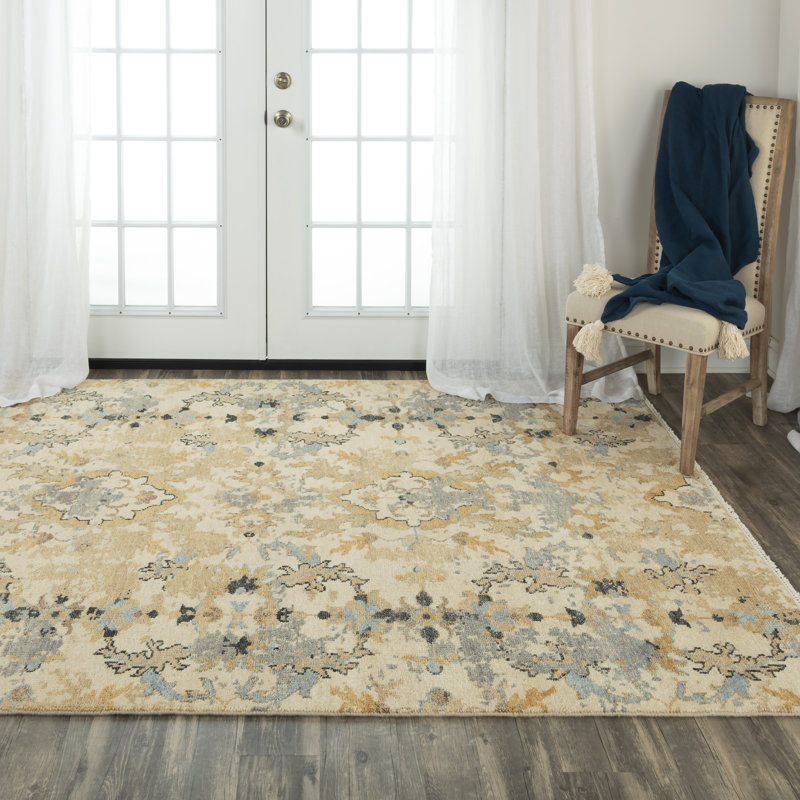 Transitional Hand-Knotted Gray Wool Area Rug, 9' x 12'