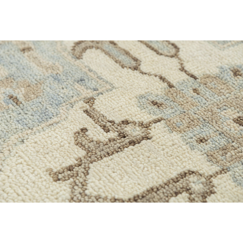 Gray Hand-Knotted Wool Rectangular 6' x 9' Rug