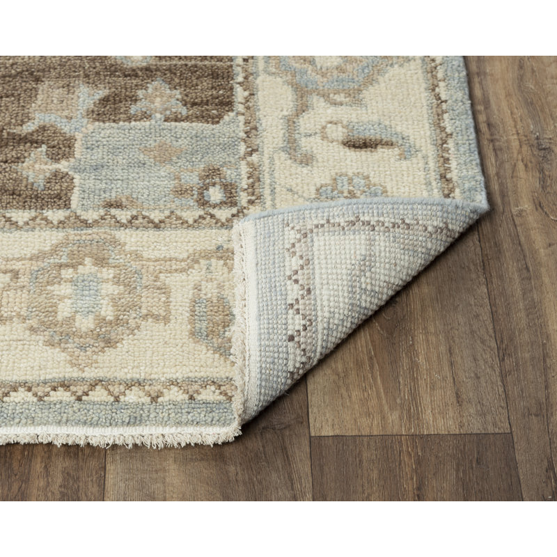 Gray Hand-Knotted Wool Rectangular 6' x 9' Rug