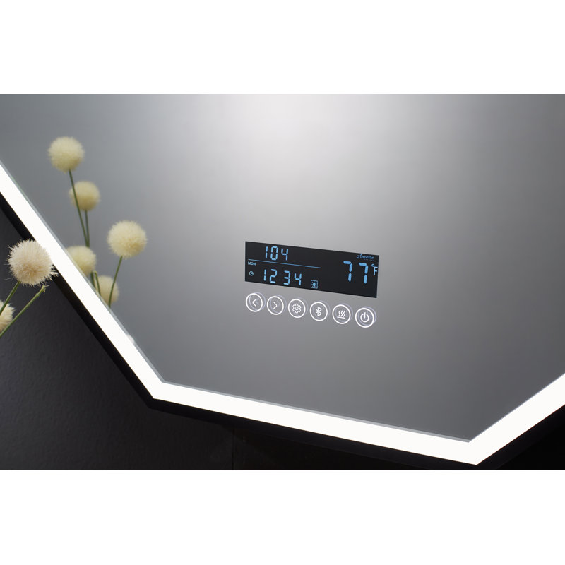 Otto 30" x 40" Black Aluminum Octagonal LED Vanity Mirror