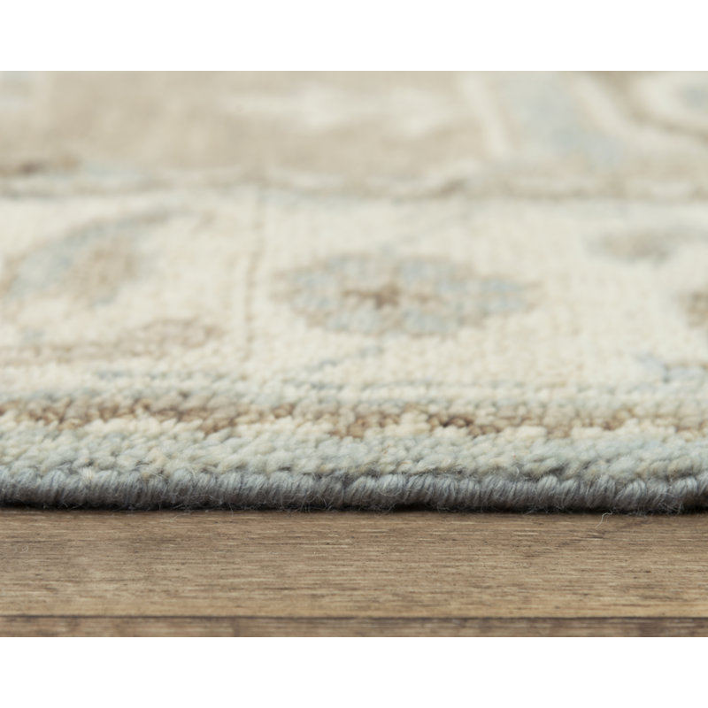 Gray Hand-Knotted Wool Rectangular 6' x 9' Rug