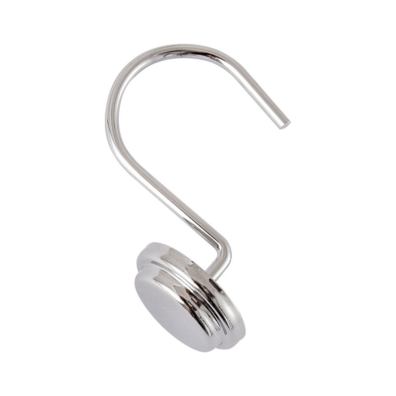 Chrome Heavy-Duty Rust Resistant Shower Curtain Hooks Set of 12