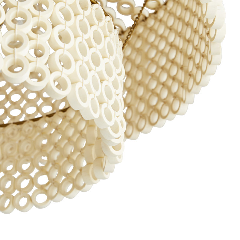 Hannie White Beaded Wood Empire Chandelier
