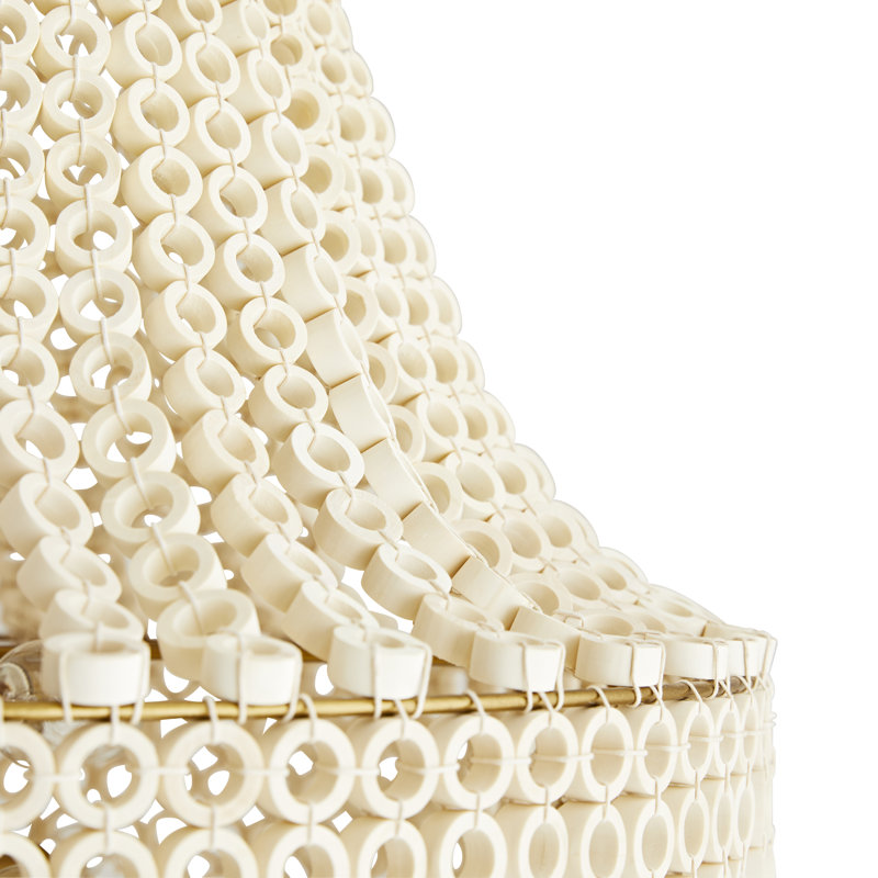Hannie White Beaded Wood Empire Chandelier