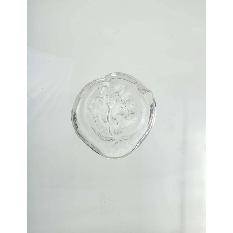 Clear Glass Table Lamp with White Linen Shade