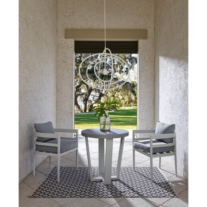 Seaside Elegance 4-Light White Sphere Chandelier