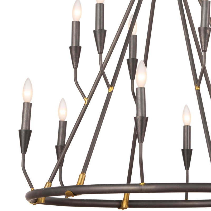 Sierra Blackened Steel 12-Light Chandelier