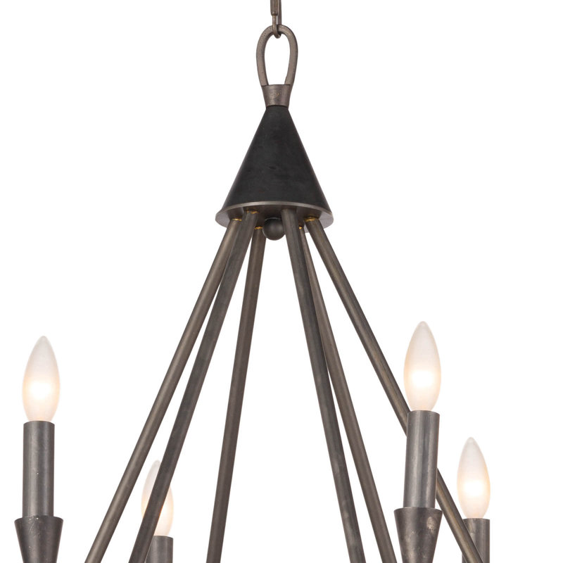 Sierra Blackened Steel 12-Light Chandelier
