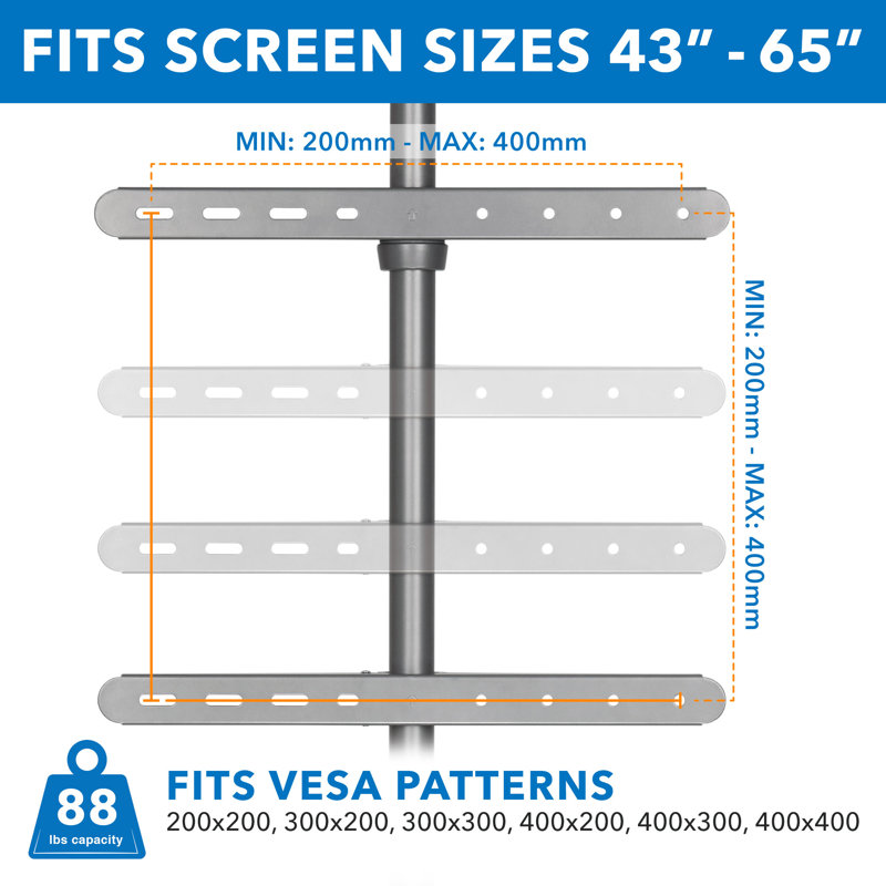 Modern Aluminum and Glass Tripod TV Stand with Shelf
