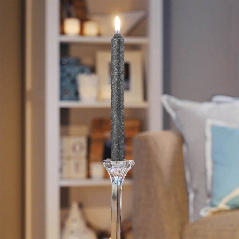 Elegant Stone Beeswax 12" Taper Dinner Candles, Set of 12