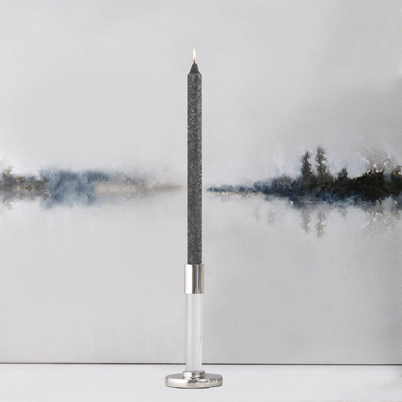 Elegant Stone Beeswax 12" Taper Dinner Candles, Set of 12