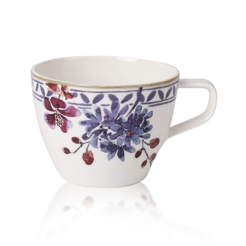 Artesano Provencal Lavender Porcelain Tea Cup, 8.5 oz, White/Multicolor