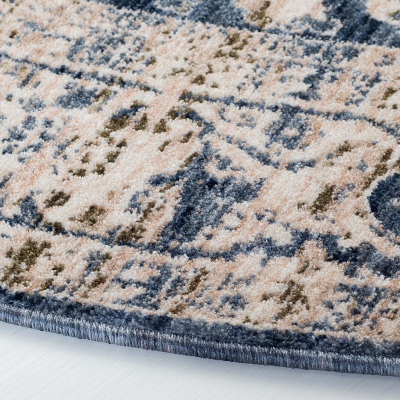 Emeril Luxe Navy Medallion 5'3" x 7'6" Synthetic Area Rug